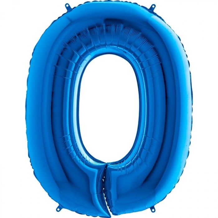 0 Rakam Mavi Folyo Balon 82 cm