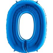 0 Rakam Mavi Folyo Balon 82 cm