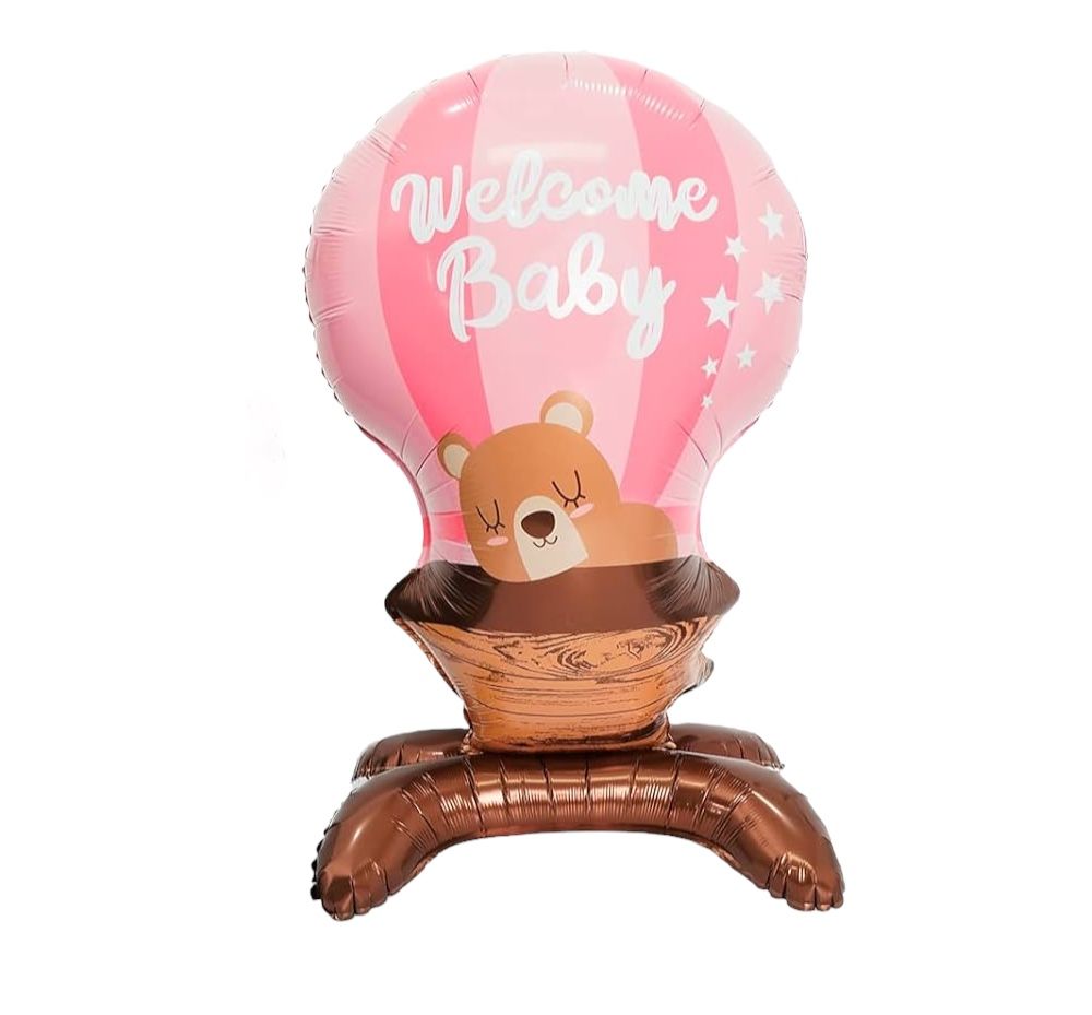 Ayaklı Welcome Baby Pembe Folyo 90*55 cm 5803