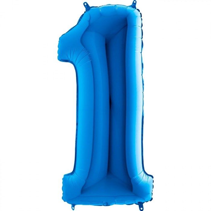 1 Rakam Mavi Folyo Balon 82 cm