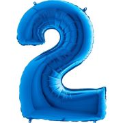 2 Rakam Mavi Folyo Balon 82 cm
