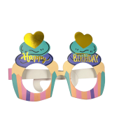 Kağıt Gözlük Kapkek Temalı 6 lı Pembe