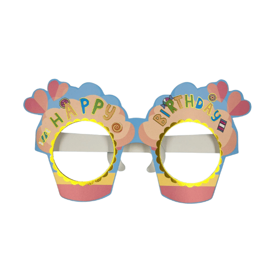 Kağıt Gözlük Şekerli Temalı 6 lı Mavi