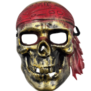 Plastik Maske Korsan İskelet Gold
