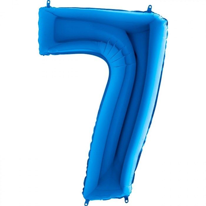 7 Rakam Mavi Folyo Balon 82 cm