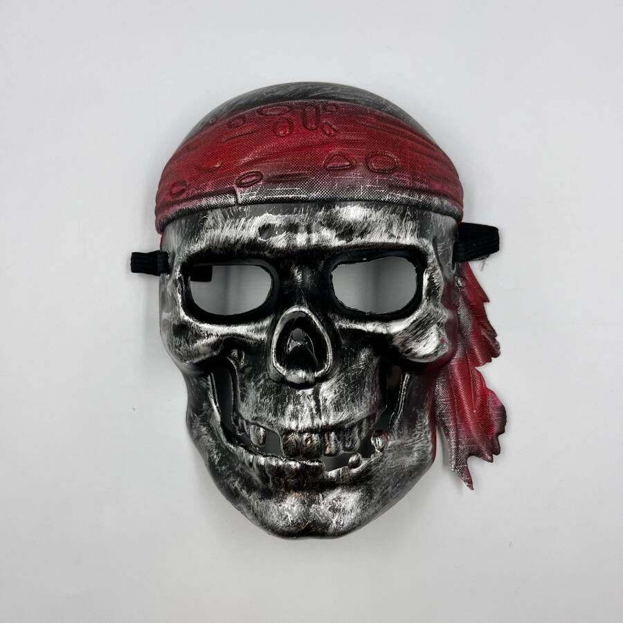 Plastik Maske Korsan İskelet Gümüş