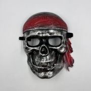 Plastik Maske Korsan İskelet Gümüş