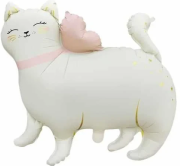 Ayaklı Retro Beyaz Kedi Folyo Balon 8644