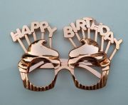 Happy Brithday Rose Gold  Muffin Camsız Parti Gözlük