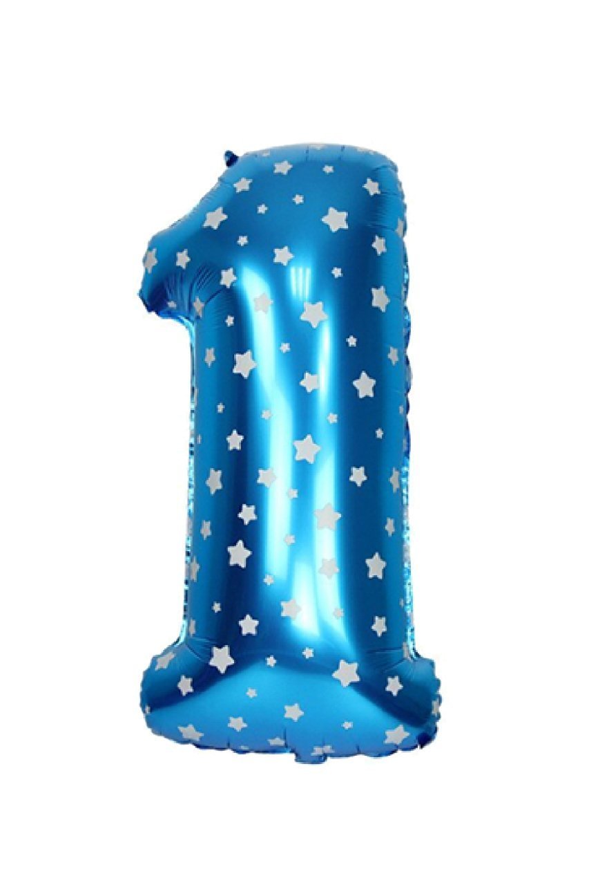 Mavi 1  Rakam Folyo Balon 16 inç
