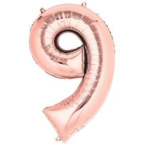 9 Rakam Rose Gold Folyo Balon 82 cm