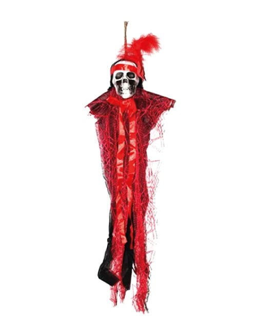 HALLOWEEN İSKELET KORKULUK 70 CM TÜLLÜ KIRMIZI