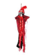 HALLOWEEN İSKELET KORKULUK 70 CM TÜLLÜ KIRMIZI