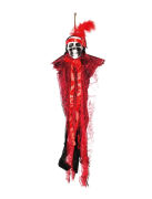 HALLOWEEN İSKELET KORKULUK 70 CM TÜLLÜ KIRMIZI