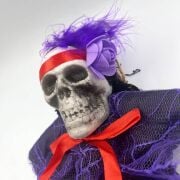HALLOWEEN İSKELET KORKULUK 70 CM TÜLLÜ MOR