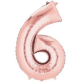 6 Rakam Rose Gold Folyo Balon 82 cm