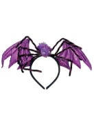 Halloween Taç Yarasa Kanatlı Örümcek Model Mor
