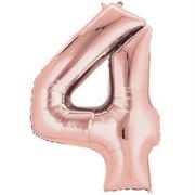 4 Rakam Rose Gold Folyo Balon 82 cm