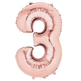 3 Rakam Rose Gold Folyo Balon 82 cm