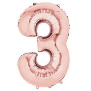 3 Rakam Rose Gold Folyo Balon 82 cm