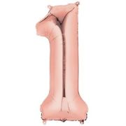 1 Rakam Rose Gold Folyo Balon 82 cm