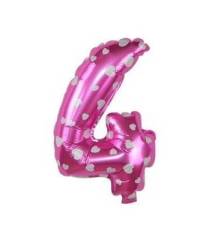 Pembe 4 Rakam Folyo Balon 16 inç