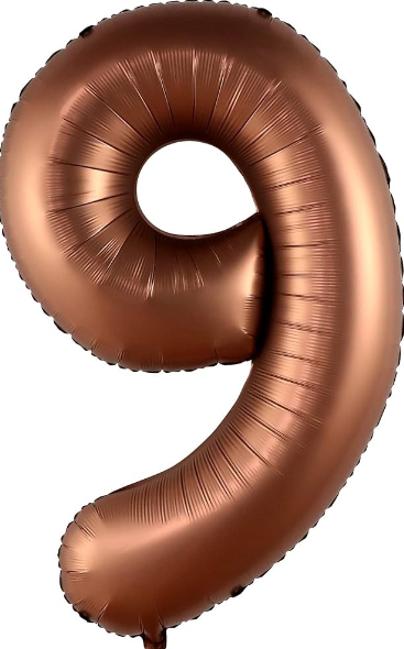 9 Rakam 40'' Çikolata Folyo Balon