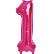 1 Rakam Pembe (Fuchsia) Folyo Balon 82 cm