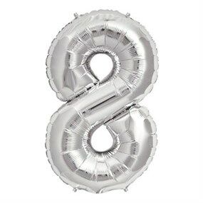 8 Rakam Gümüş Folyo Balon 82 cm