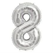 8 Rakam Gümüş Folyo Balon 82 cm