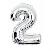 2 Rakam Gümüş Folyo Balon 82 cm