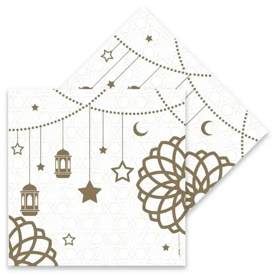 Ramazan Peçete Beyaz Desenli