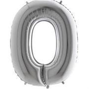 0 Rakam Gümüş Folyo Balon 82 cm