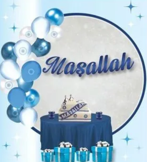 Maşallah Mavi Kaligrafi Banner