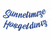 Sünnetimize Hoşgeldiniz Mavi Kaligrafi Banner
