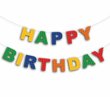 Lego Temalı Happy Birthday Banner