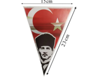 Atatürk Baskılı Üçgen Flama