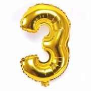 3 Rakam Gold Folyo Balon 82 cm