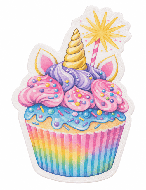 Kağıt Peçete Cupcake Figürlü 20 Parça