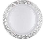 Tabak Plastik Gümüş Varaklı 26 cm