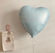 18'' Bebek Mavi Kalp Saten Balon
