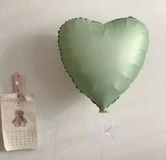 18'' Açık Yeşil Kalp Saten Balon
