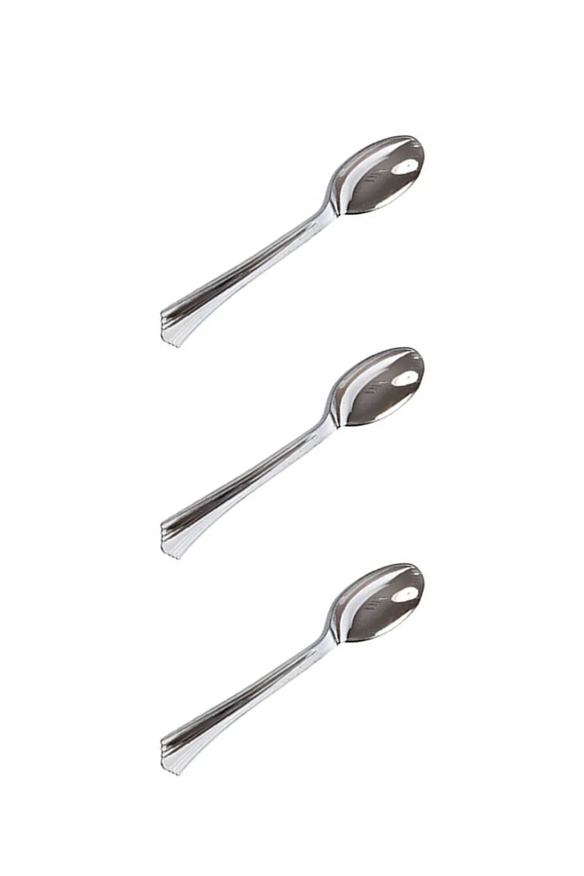 Plastik Kaşık Lüx Metal Görünümlü 12 li