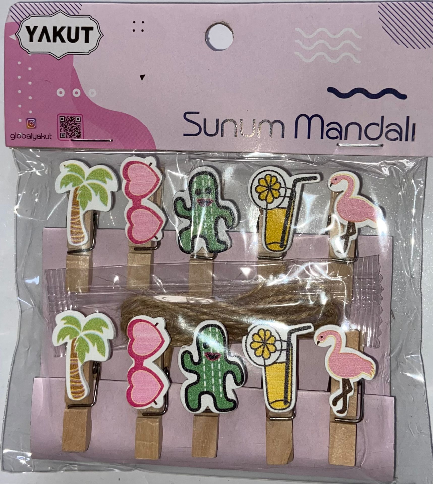 Ahşap Sunum Flamingo Mandalı 10 lu
