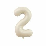 2 Numara 34 İnç 76 CM Krem Renk Folyo Rakam Balon