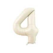 4 Numara 34 İnç 76 CM Krem Renk Folyo Rakam Balon