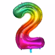 40'' Gökkuşağı 2 Rakam Folyo Balon