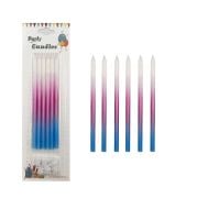 Mum İnce Degrade Mavi Pembe 15 Cm 6 Adet