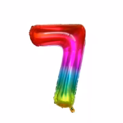 40'' Gökkuşağı 7 Rakam Folyo Balon