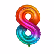 40'' Gökkuşağı 8 Rakam Folyo Balon